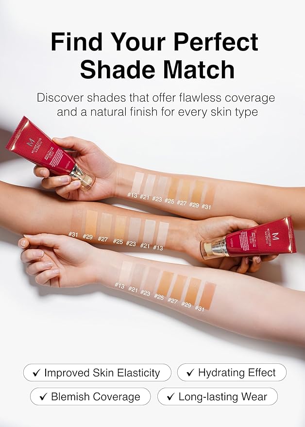 MISSHA M Perfect BB Cream No.25 Warm beige for light/medium with neutral skin tone SPF 42 PA +++ 1.69 Fl Oz - Tinted Moisturizer for face with SPF