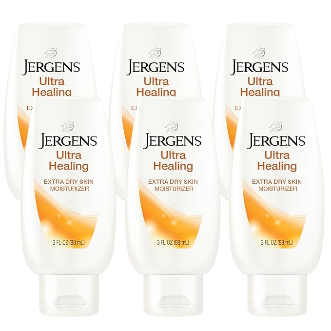Jergens Ultra Healing Moisturizer for Dry Skin, Hand and Body Lotion, with Hydralucence Blend, Vitamins C, E and B5, 3 Oz, Pack of 8