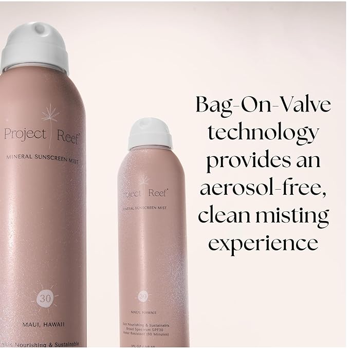 SPF 30 Mineral Sunscreen Spray - Non-Aerosol, Reef Safe, Zinc Sun Block w/ Natural Ingredients, No White Cast Sunscreen for All Skin Types