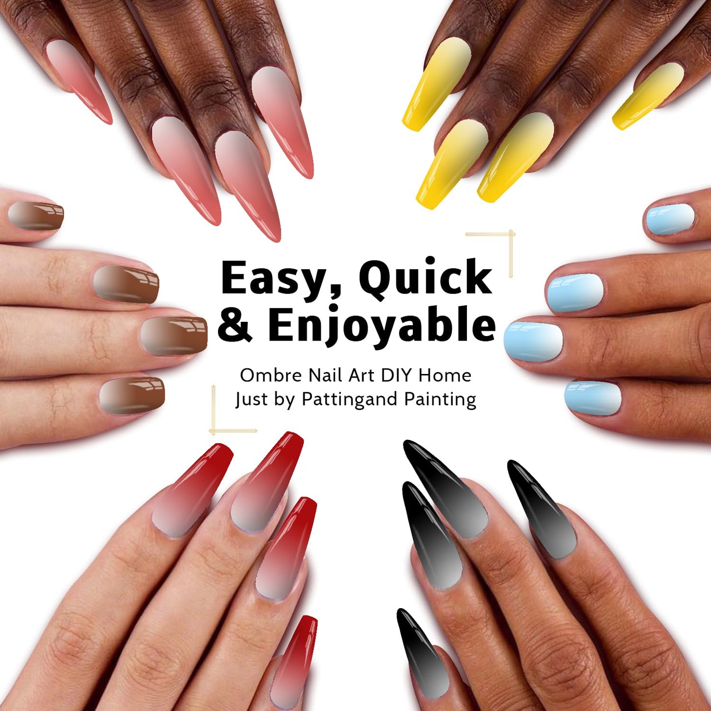 Sponge Pat Paint Nail Gel & Tools Kit, 9 Colors Ombre Nails Gradient Gel Nail Blush Blooming Aura Nails Drawing Stripper Floral Painting Nail Art, No Wipe, UV/LED Curing (9 Colors Set D)