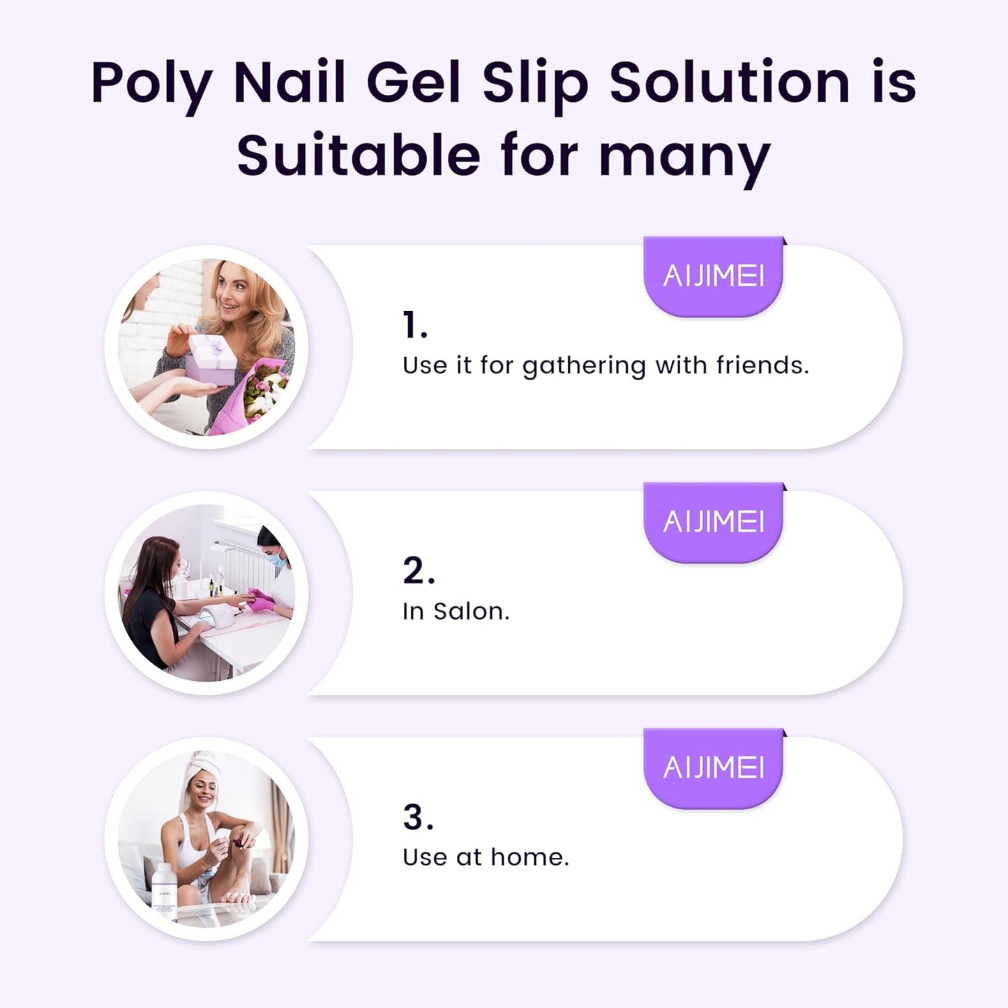 AIJIMEI Nail Slip Solution Poly Gel Slip Solution Set 4FL.OZ 2PCS Slip Solution for Nails Gel Nail Solutions Slip Solution for Poly Nail Gel UV&LED Gel Cleanser Slip Solution for Poly Nail Gel
