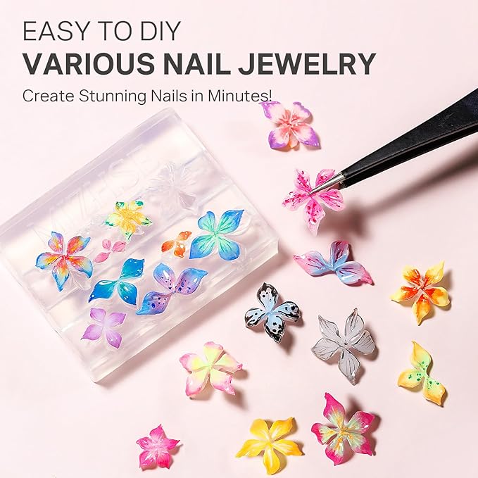 MIZHSE 2Pcs 3D Nail Gel Sculpting Gels, Clear and White Solid Builder Gel for Nails with Silicone Nail Molds Molding Gels 3D Art Non-Sticky Hand UV LED for Nails Salon Home DIY