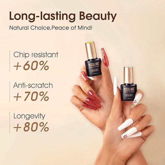 ROSALIND 8 PCS Dehydrator Nail Primer and Top & Base Coats Kit, Nail Strengthening System Superior Protein Bonding, Fast Air Dry for Acrylic Powders Nail Gel Polish