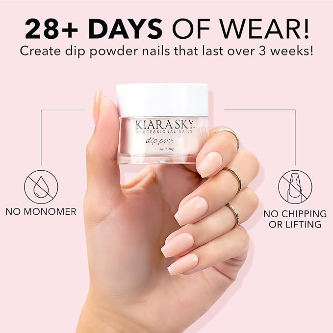 Kiara Sky Long Lasting Nail Dip Powder Pink Tones 1 oz, Pink Petal