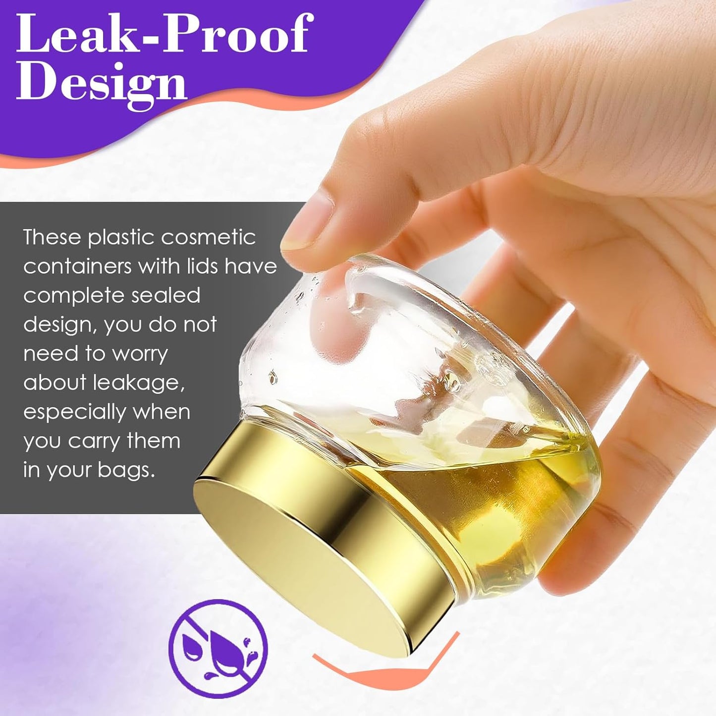 36 Pack 5 oz Plastic Cosmetic Containers With Lids Refillable Clear Empty Travle Jars Containers for Body Butter,Sugar Scrubs,Cream,Lotions,Candy, Waterproof Label&Spatulas - (Rose Gold Lid)