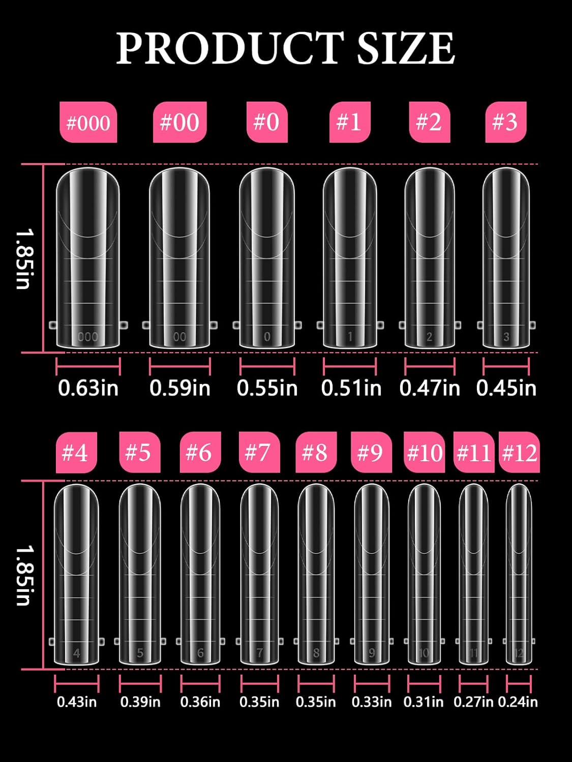 Poly Gel Toe Nail Form Set, EBANKU Reusable Toenails Dual Forms for Nail Extensions, Poly Gel Toe Nail Tips Pre-designed French Line Salon Home DIY Nail Art Supplies - 15 Sizes 150PCS