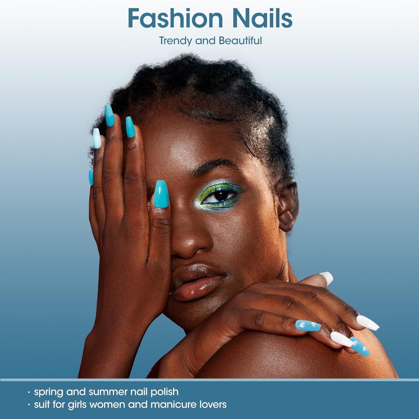 GELLEN Teal Regular Nail Polish Non Gel, Fast Air Drying Mint Turquoise Nail Polish No UV Light Needed Spring Summer 6 Colors Blue Green Set for Women Girls Manicure Home Salon, Hema Free, 0.33 Fl.Oz