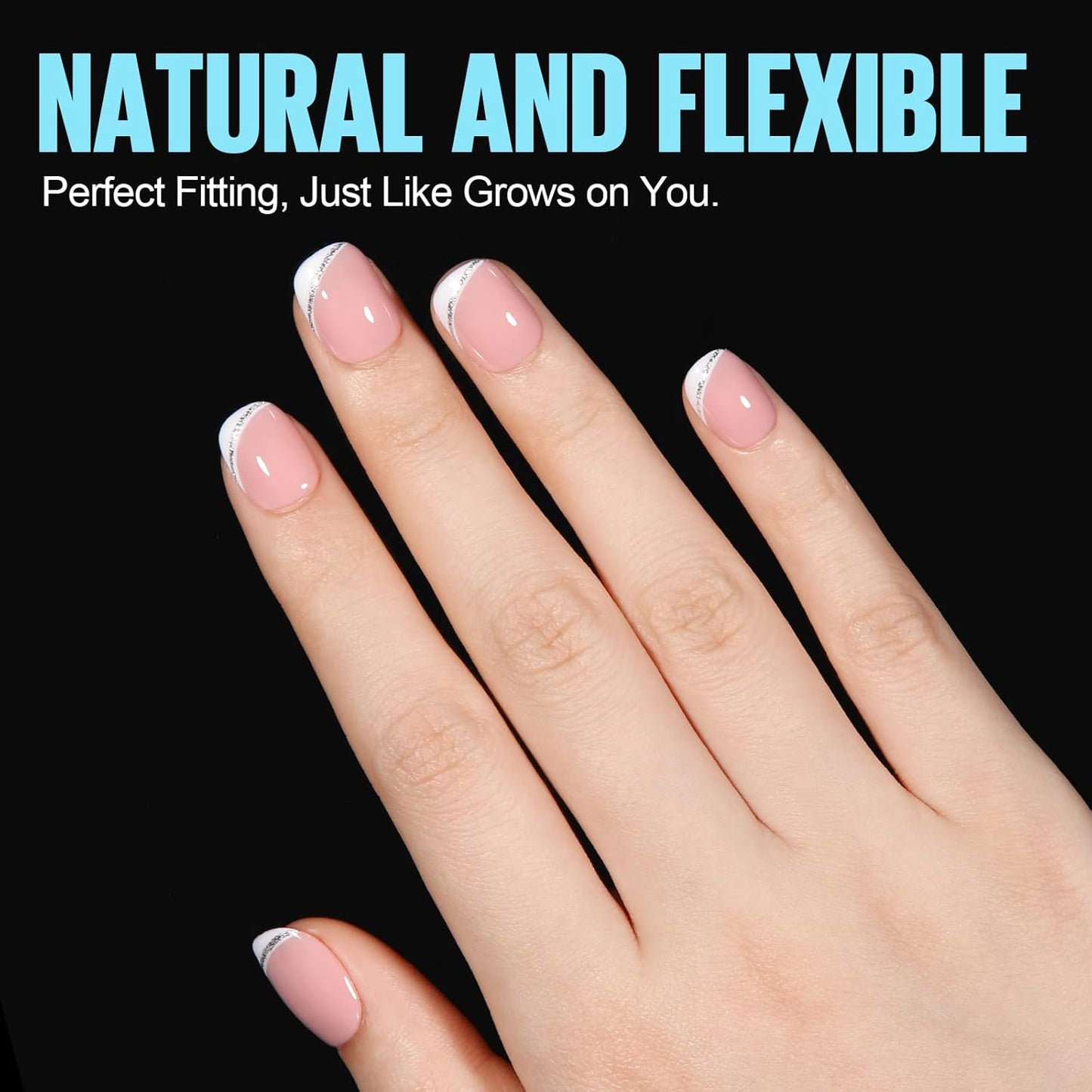 TOMICCA Extra Short Oval Nail Tips - 450Pcs Acrylic Nail Tips, 15 Sizes Fake Gel Tips, Double-sided Matte Full Cover Gel Tips for Nail Extensions