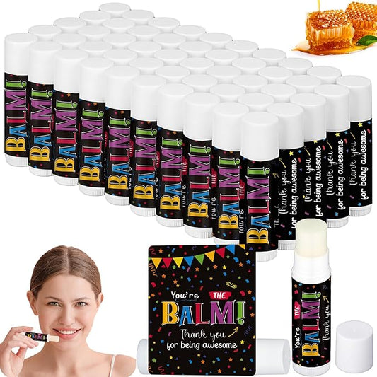 50 Pack Employee Team Appreciation Gifts Bulk Lip Balms Thank You Gifts Inspirational Gifts Party Supplies Christmas Volunteer Gifts for Women Men Staff Coworkers Teachers Nurses