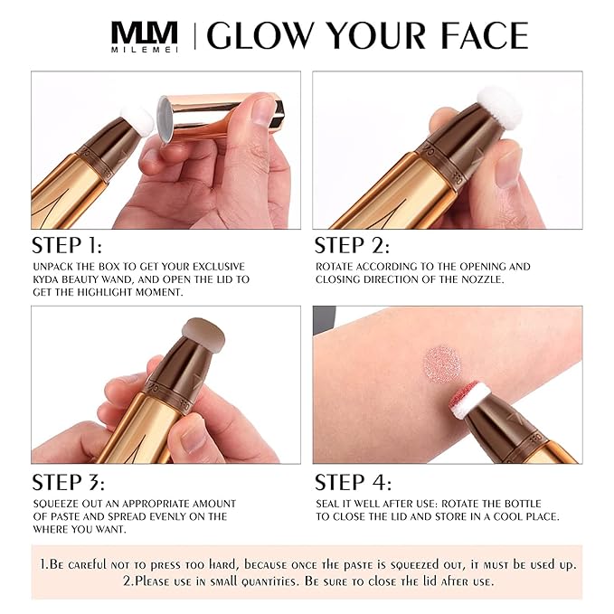 3 Color Contour Beauty Wand, Highlighter ，Blush，Face Concealer Contouring with Cushion Applicator Long Lasting & Smooth Matte Finish Liquid Illuminator Makeup Stick .(01#Contour +03#Blush+06#Highlighter)