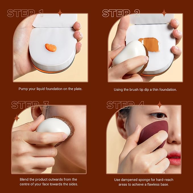 Jessup Makeup Brush Foundation Brush with Makeup Sponge 1pc Kabuki Brush for Liquid, Cream or Flawless Powder Cosmetic Face Boby Brush, T882