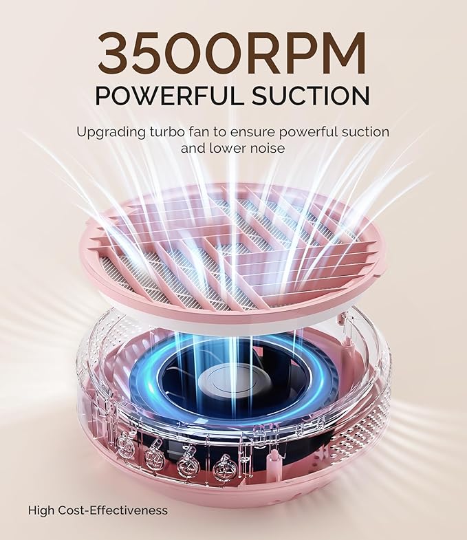 MelodySusie Cordless Nail Dust Collector,Compact Vacuum Fan Rechargeable Dust Collector with Reusable Filter,SProR Powerful Dust Suction Machine for Acrylic Gel Polish Manicure Pedicure at Salon&Home