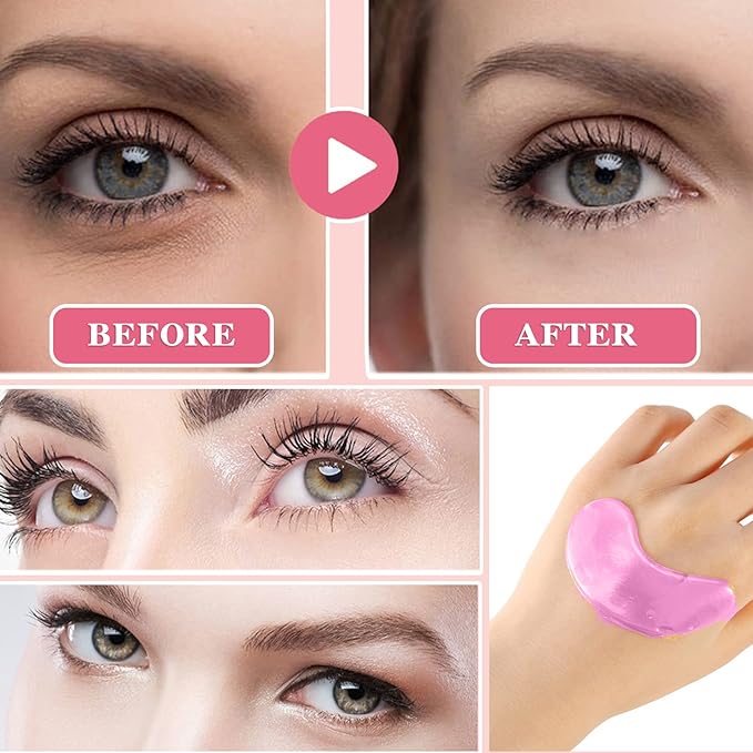 30 Pairs Under Eye Mask,Moisturising Under Eye Patches for Women,Crystal Collagen Eye Gel Pads for Reducing Fine Lines,Puffy Eyes and Dark Circles Under Eye Bags Treatments(Pink)