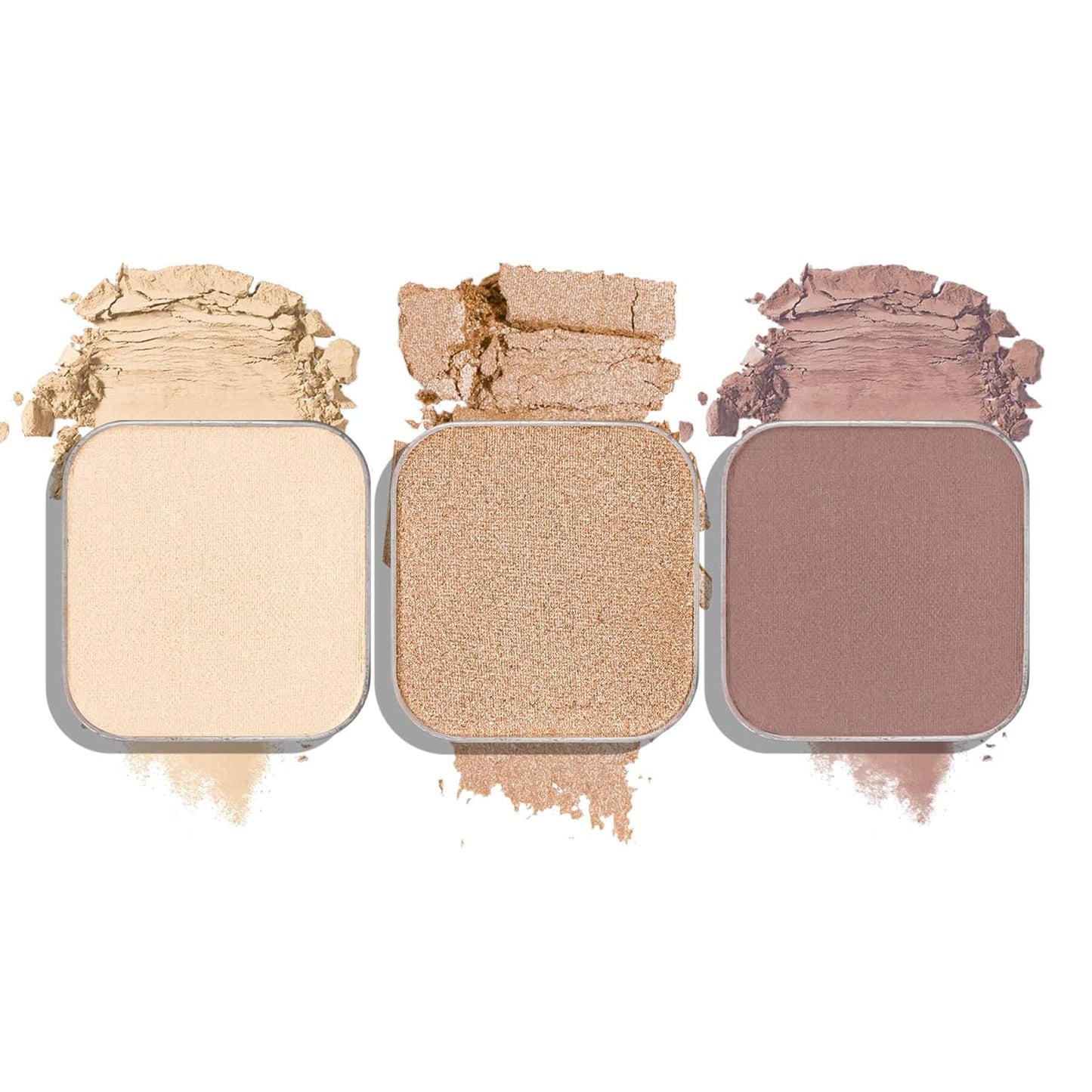 3-Color Eyeshadow Combo Pack – Matte & Shimmer Neutral Shades,Powder, Highly Pigmented, Long-Lasting, Refills Pans for Custom Magnetic Palette