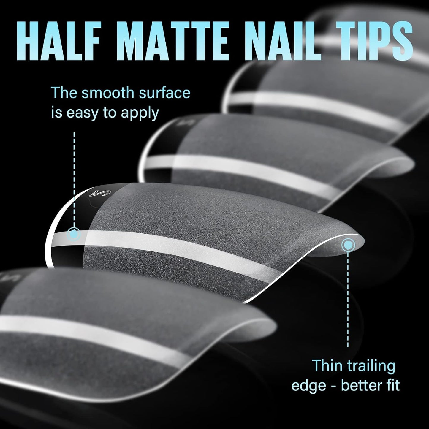 TOMICCA Short Nail Tips Extra Short Square Nail Tips, 192Pcs Fake Nails 12 Sizes Acrylic Clear Nails for Beginner and Professional DIY Gel Nails Salon