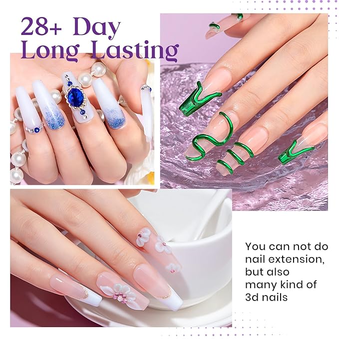 MIZHSE Solid Builder Gel for Nails, 60g White 3D Gel Nail Art Sculpting Non-Sticky Carving Hard Extension Soak Off UV LED for Salon Manicure Home DIY