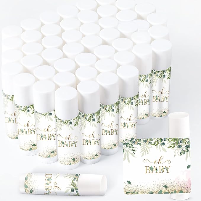 40 Pieces Lip Balm Bulk Baby Shower Jasmine Lip Balm Favors Floral Moisturizing Lip Balm for Women Children Men Girl kids Gender Reveal Favors Gift Baskets (Leaves)