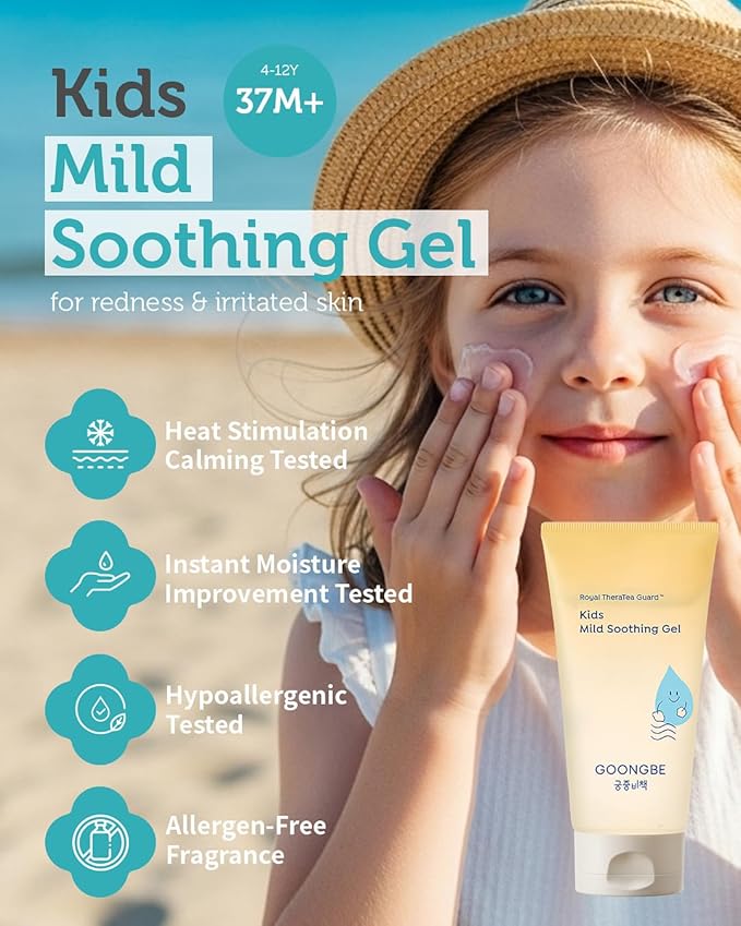 Baby Kids Waterful Sun Lotion SPF 40 & Mild Soothing Gel - Zinc Oxide Mineral Sunscreen & After Sun Relief - Korean Skincare for Sensitive Skin - Vegan Hypoallergenic, 2.82oz & 5.07oz