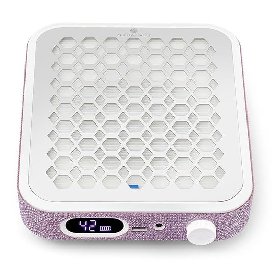 Nail Dust Collector, Rechargeable Dust Collector Nail Tech, Powerful Vacuum Fan Vent Dust Collector Extractor Dust Suction Machine for Acrylic Nails Polishing, Nail Salon&Home,Purple