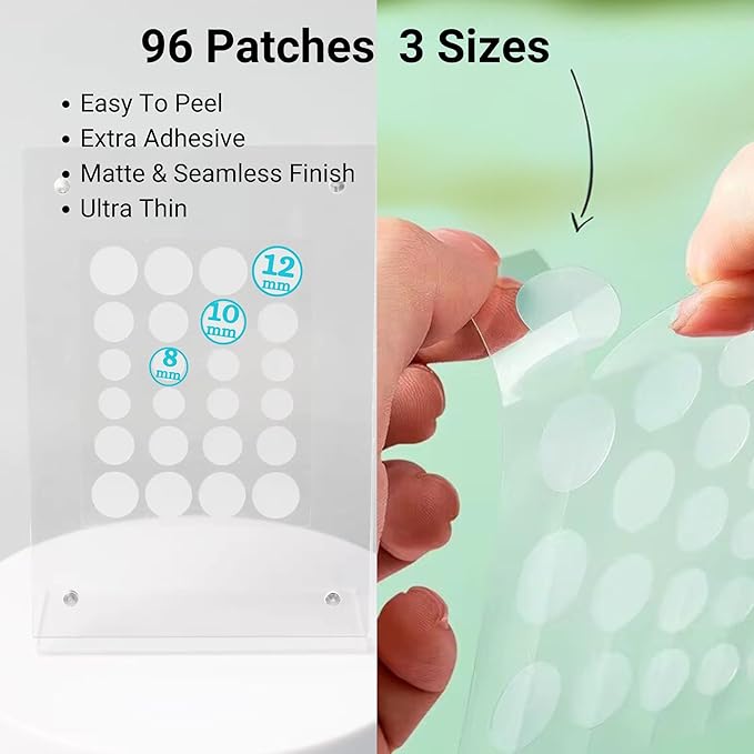 Miracle Patch - Invisible Pimple Patches for Face & Body,Fast-Acting Zit Stickers, Hydrocolloid Acne Treatment with Tea Tree Oil & Salicylic Acid–Waterproof, Hypoallergenic. 96 Counts 3 Sizes