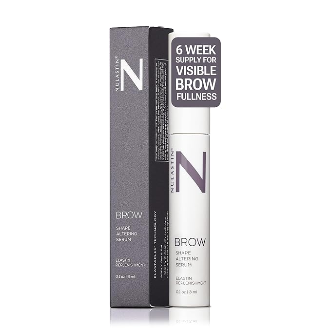 NULASTIN Eyebrow Serum for Thicker Looking Brows - BROW Shape Altering Serum - Reduce Shed & Encourage Fuller, More Youthful-Looking Brows - With Keratin & Peptides (0.1 Fl Oz)