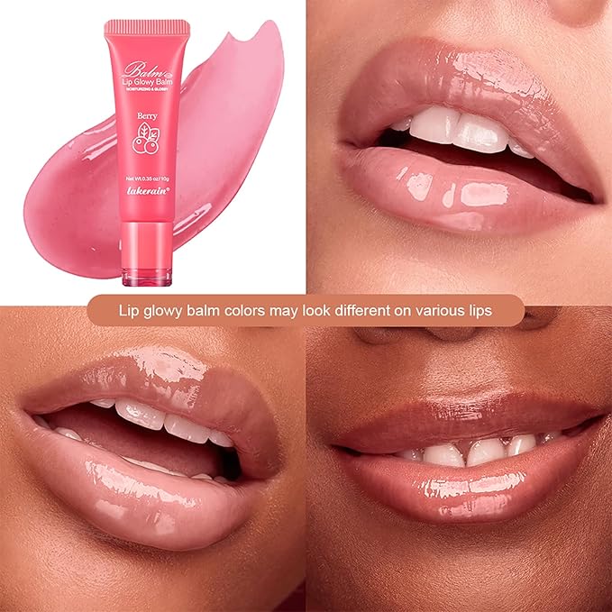 2Pcs Lip Glowy Balm and Lip Sleeping Mask Set, with 4 Flavor Options - Reduce Lip Lines, Enhance Lip Color, Hydrate & Plump Dry Chapped Lips Care (Peach)