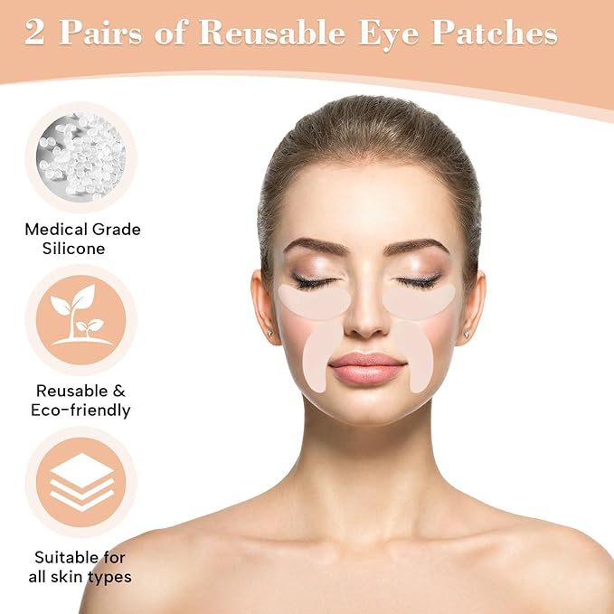2 Pcs Under Eye Patches Silicone, Under Eye Patches Eye Patches Plump Fine Lines & Wrinkles, Tin Case