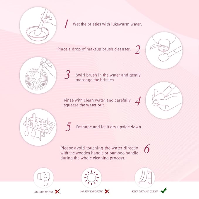 Jessup 15Pcs Professional Makeup Brushes Set Make up Brush Tools kit Eye Liner Shader Wood Handle Natural-synthetic Hair Brushes Pearl Black/Rose Gold T157