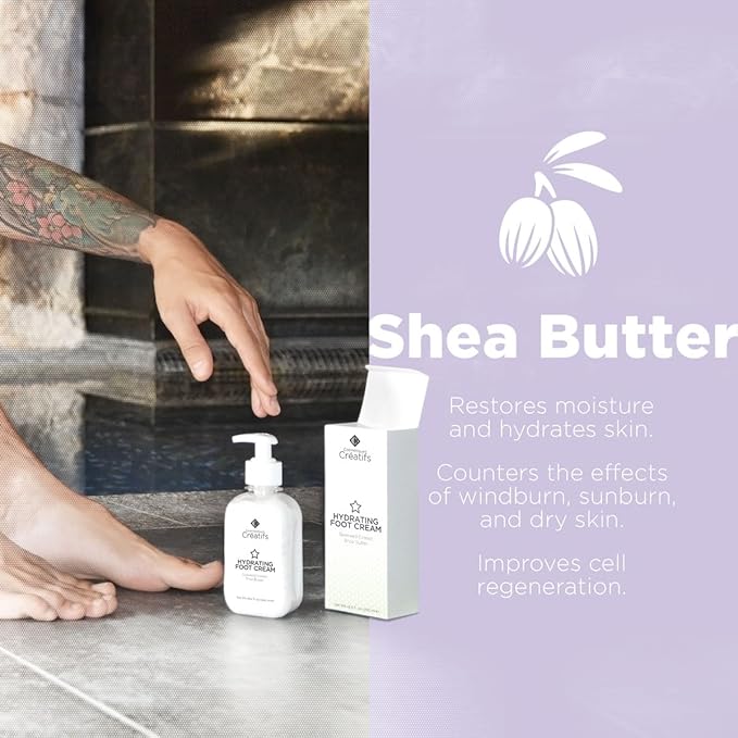 Hydrating Foot Cream for Dry Cracked Heels and Feet, 8.5 fl. oz., Deep Moisturizing Seaweed Extract and Shea Butter, Restores Soft Supple Skin