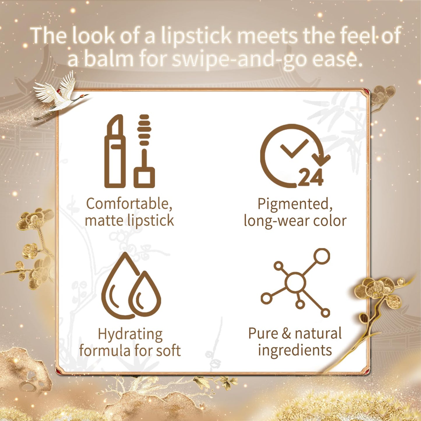 Catkin Moist Lipstick Hydrating High Impact Color Infused with Vitamin E and Avocado Oil Smooth Soft Texture Long Lasting Glow + Matte Finish 2pcs Set 02