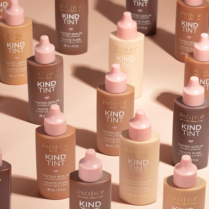 Pacifica Beauty Kind Tint Tinted Serum, Skincare, Vegan Collagen, Hyaluronic Acid, Vitamin C, Niacinamide, Caffeine, Hydrating, Lightweight Foundation, Natural Dewy Skin, Shade 22, 1 fl oz (1 Count)