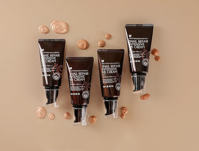 MIZON Snail Repair Blemish Balm, Multifunctional BB Cream with Snail Mucus Filtrate, Skin Care and Makeup Coverage, Strenghtens Skin Elasticity, Improves Fine Wrinkles (#27)