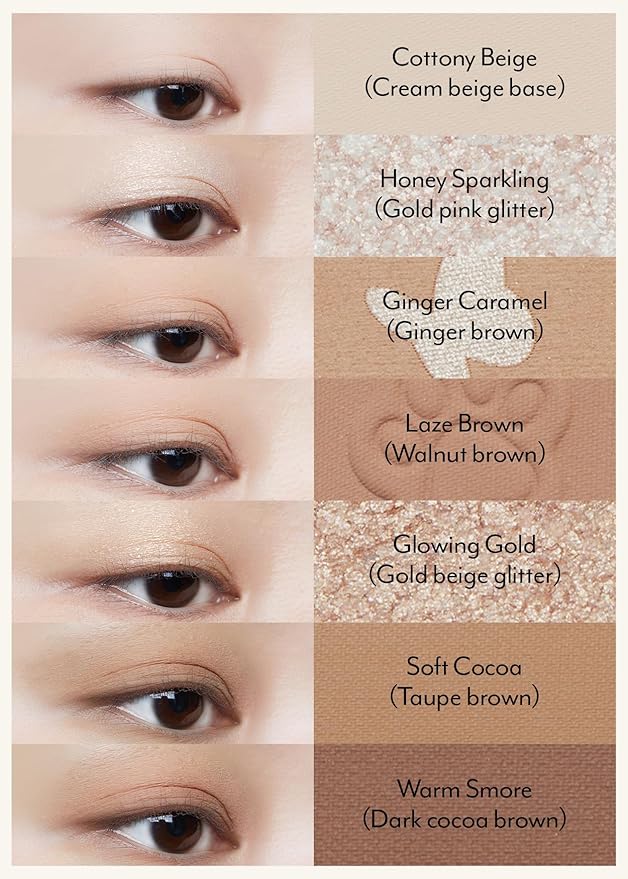 I'M MEME Wonder Soft Layer Palette - 7 Shades | Portable Size, Versatile, Blendable, Neutral Colors with Soft Texture, 01 My Teddy, 0.23 Oz