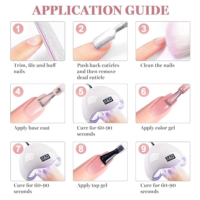 RARJSM Nude Fiber Glass Rubber Base Gel Nail Polish Set 6pcs for Repair Broken Nails Clear Milky White Jelly Rose Pink Strengthener Base Coat Transparent Brush on Building Gel in a Bottle 7.5ml