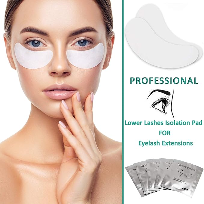 50 Pairs Under Eye Pads, Eyelash Extension Gel Patches, Lint Free DIY False Lash Extension Beauty Makeup Hydrogel Gel Eye Patches