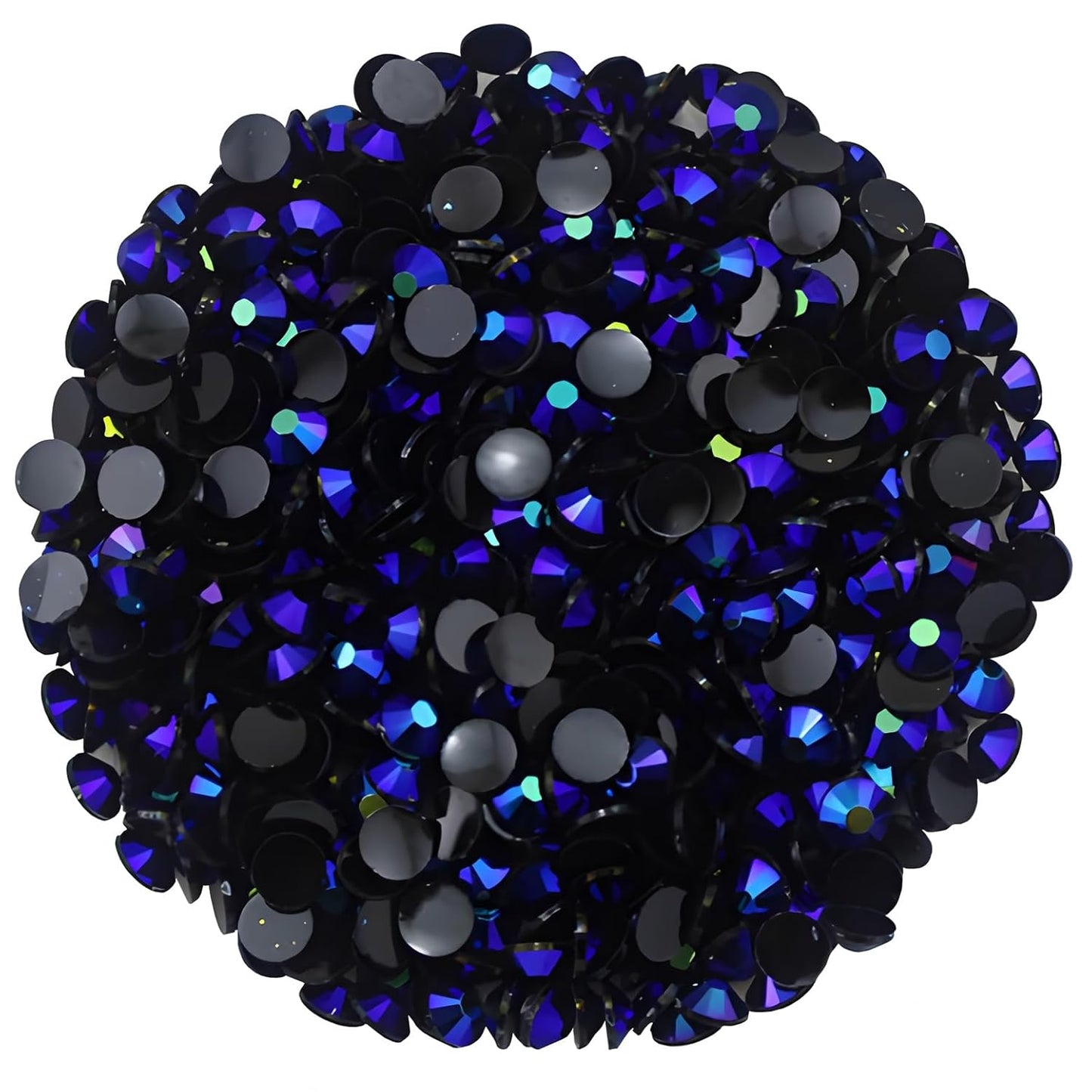 1440 Pcs SS20 5mm Flatback Rhinestones for Nails Art Crafts Glitter Round Shine Gems AB Crystals DIY Clothes Shoes （Black-Bottom Sapphire AB）