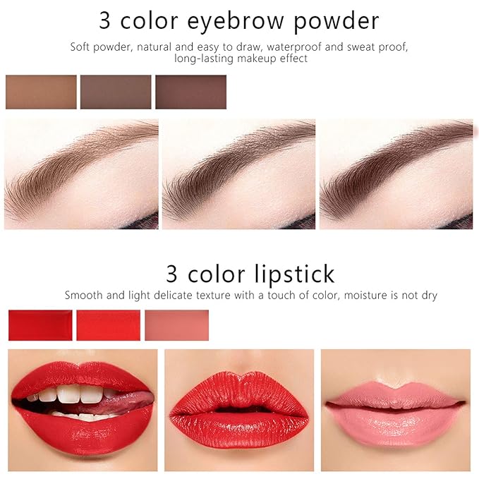 98 Colors All in one Makeup Gift Set Holiday Birthday Beauty Cosmetic Essential Starter Bundle Include 68 Eyeshadow Palette, 8 Blush, 4 Compact Powder, 3 Lipstick, Eyebrow Pencil, Lip Liner