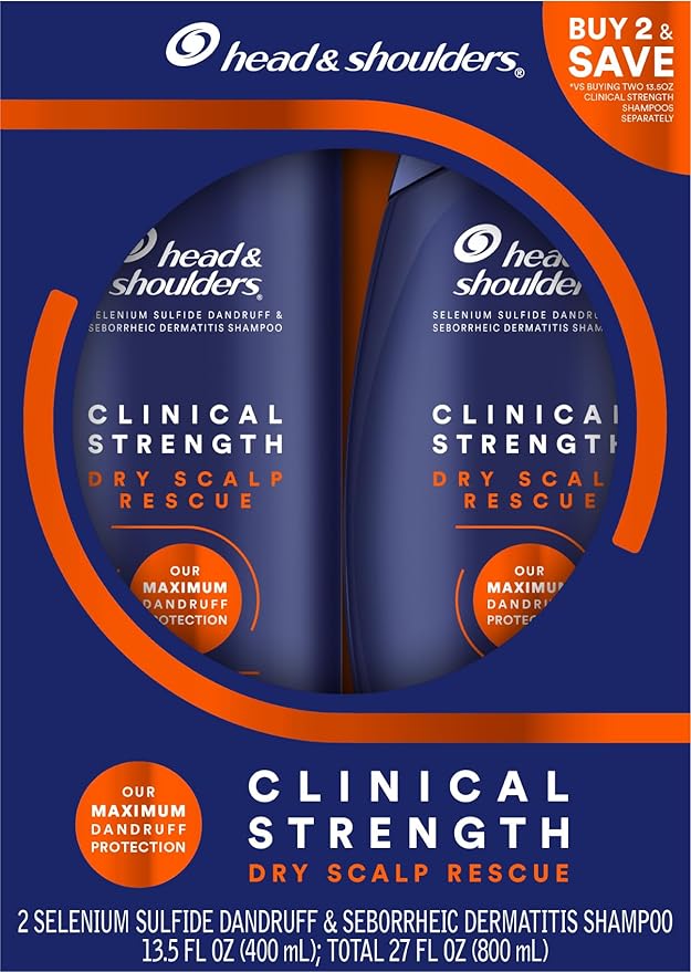 Head & Shoulders Clinical Dandruff Defense + Dry Scalp Rescue Shampoo 13.5 oz Twin Pack