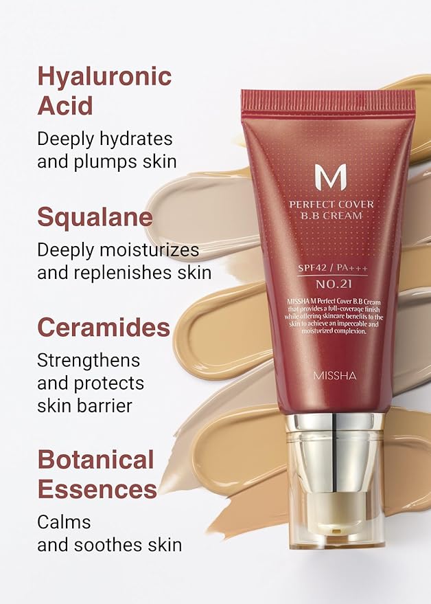 MISSHA M Perfect BB Cream No 31.Golden beige for medium/deep with neutral skin tone SPF 42 PA +++ 1.69 Fl Oz - Tinted Moisturizer for face with SPF