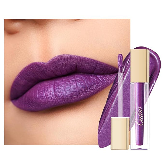 Oulac Matte Liquid Purple Lipstick for Women, Makeup Long Lasting High Impact Lip Color, Waterproof, Creamy Formula Lip stick with Vitamin E, Vegan & Cruelty-Free, 4.5ml (MS04)