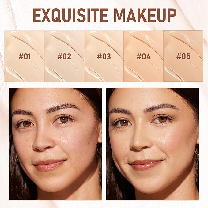 2PCS Long-Lasting Concealer Foundation Stick, Creamy Full Coverage, Hydrating Olive & Camellia Formula for Dark Circles (01 ivory)