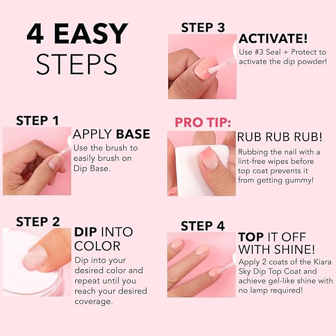 Kiara Sky Long Lasting Nail Dip Powder Pink Tones 1 oz, Pink Petal