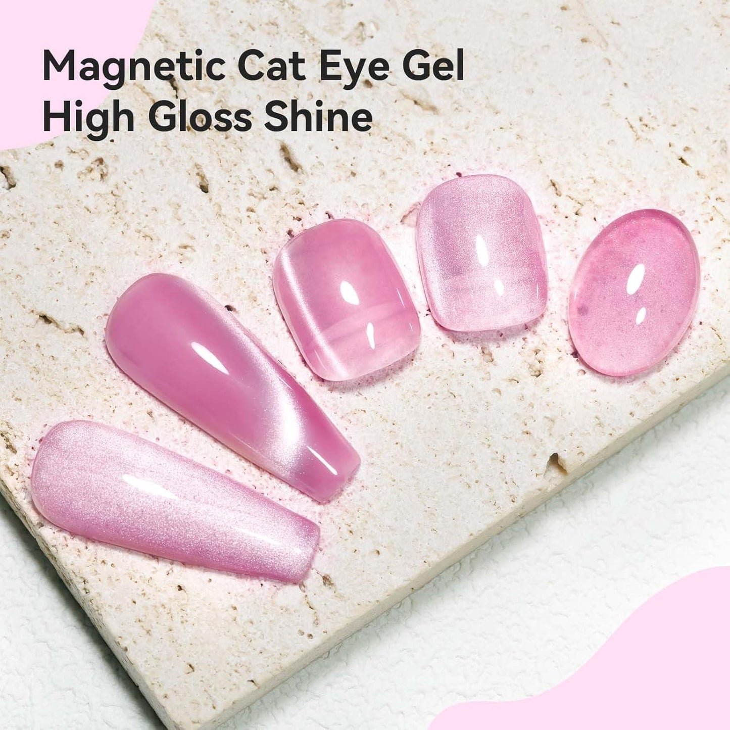 Cat Eye Gel Nail Polish, Moonlight Glitter Holographic Cateye Nail Polish with Magnet 12ML, Magnetic Mirror Glass Ceramics Smoothie UV Gel for Nail Art Manicure DIY at Home
