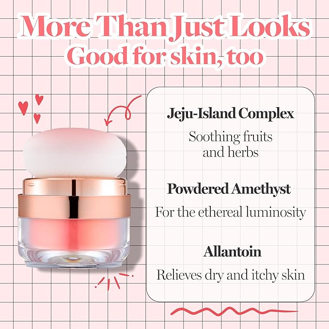 Hope Girl 3D Powder Blusher 0.17oz | Skin-Loving Korean Mini Blush for Cheeks and Eye Makeup w/Allantoin | K Beauty Cool Toned Vibrant Sunkissed Fine Powder Makeup Blush Cosmetics (#02 Coral Stone)