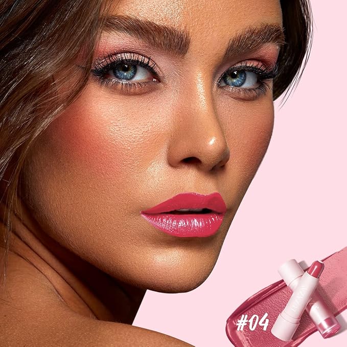 2PCS Tinted Lip Balm Chapstick with Color, Natural Semi - Gloss Finish, Hydrating/Coloring 2 in 1 Moisturizer Lip Stick for Girls & Women #04＋#05