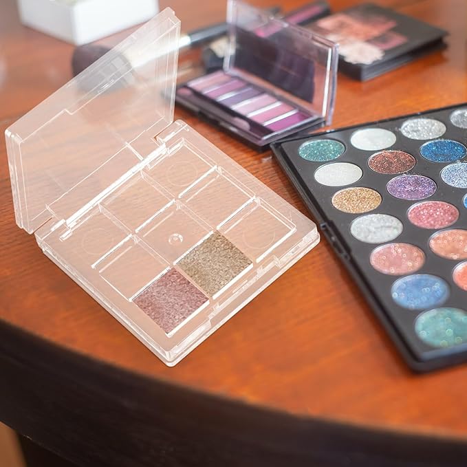 Healifty 2pcs Empty Lipstick Palette 9 Grids Diy Eyeshadow Powder Blush Lipstick Palette Empty Highlighters Container for Women