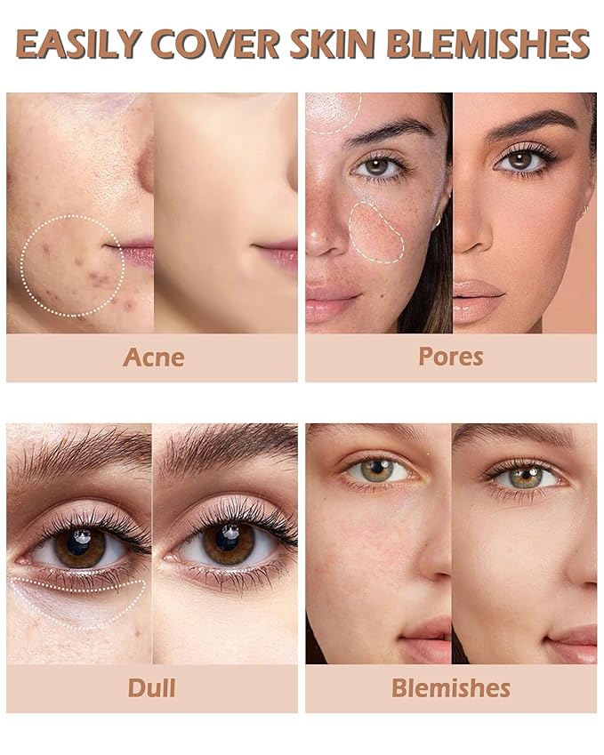 2 PCS Under Eye Concealer Full Coverage, Waterproof Color Correcting Concealer All Day Coverage Dark Circles, Puffiness, Redness, Lightweight Cream Foundation Brightener, Natural Matte Finish, Neutral