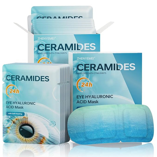 Hyaluronic Acid Self Heating Warm Compress for Eyes, Heated Eye Mask for Fast Relief of Dry Eyes, 14 Pack Steam Eye Mask, Moisturizing & Highly Effective Steam Eye Mask
