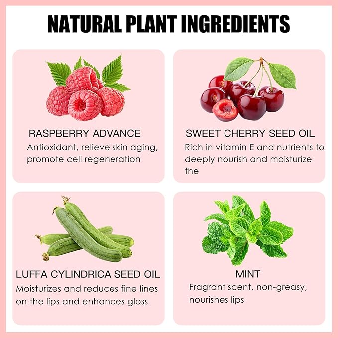 3PCS Lip Oil Set, Hydrating Lip Glow Oil Lip Plumper Gloss, Tinted Lip Oils Transparent Long Lasting Non-sticky Lip Gloss, Plumping Lip Gloss Lip Care Kit (Pink & Rosewood & Cherry)