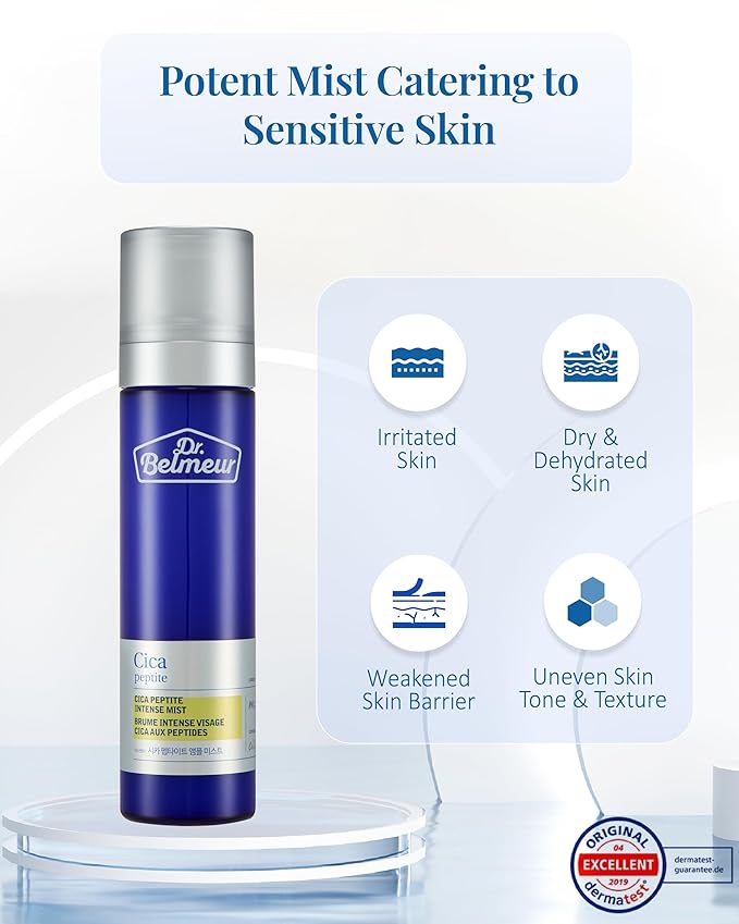 Advanced CICA Intense Mist for Sensitive Skin (4.1fl oz) - Ultra Fine Mist for Soothe, Hydrate. Korean Skin Care. Centella Asiatica, Betaine.